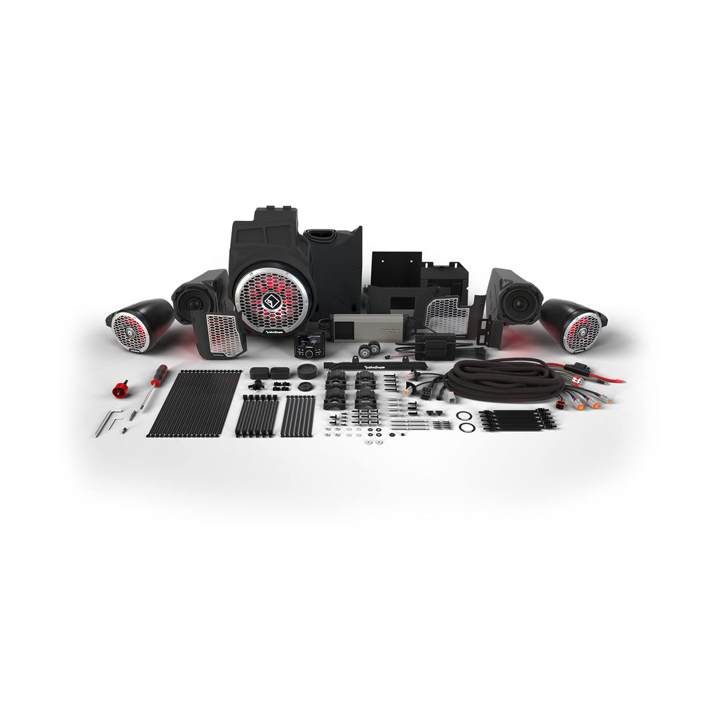 Rockford Fosgate RZR19PXP-STG5 Audio Kit: PMX-3 Receiver, 1500-Watt Amp, Front Speakers & M2 Tweeters, M2 Color Optix Lighted 10” Subwoofer & M2 6.5" Rear Speakers for Select RZR Pro XP Models (2019+)